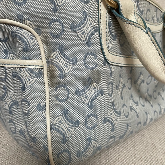 CELINE Blue Ivory Monogram Tote Bag - Picture 10 of 14